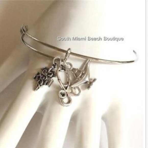 Nursing RN Caduceus Charm Bracelet Stethoscope Nightingale Lamp Graduation Gift - Picture 4 of 9